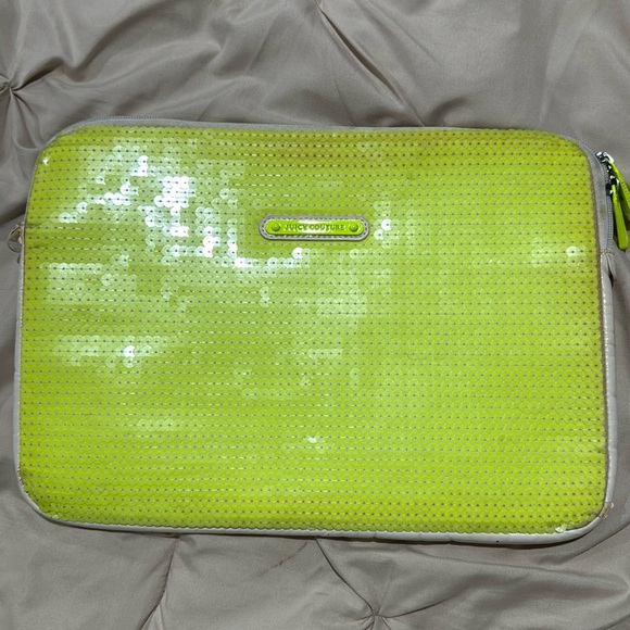 Juicy Couture Other - Juicy Couture Lime Green Sequin Laptop Sleeve